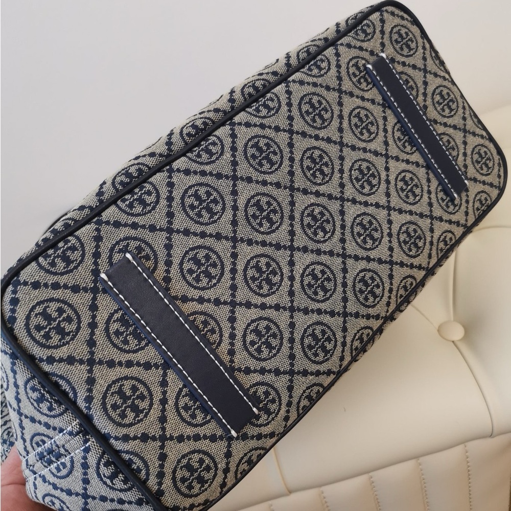 Tory Burch Elegant Navy Patterned Tote by [Brand] - Picture 2 of 7